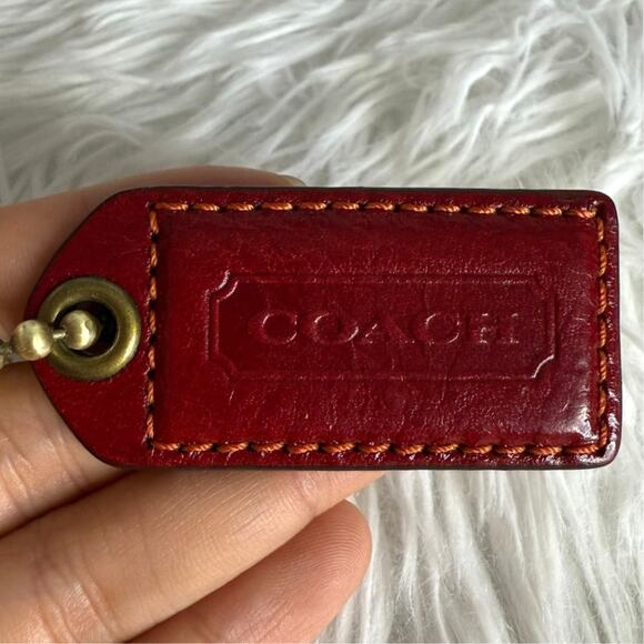 2" COACH Red Fob Bag Charm Hang tag Hangtag - Picture 1 of 2